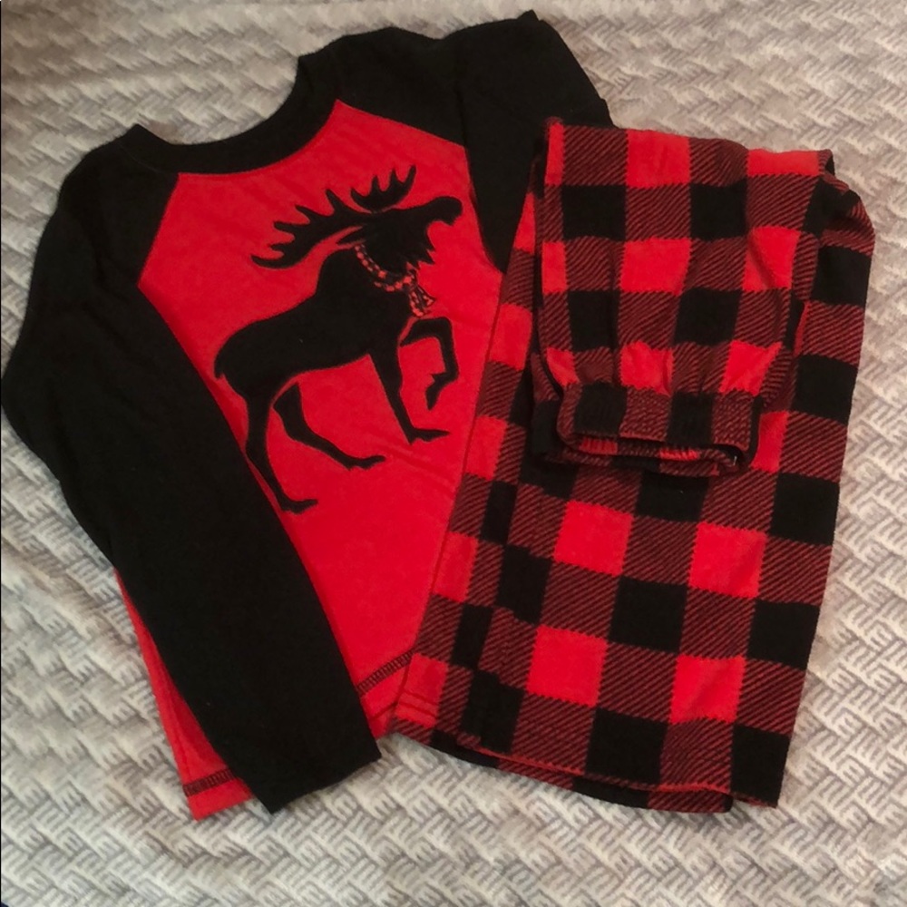 🔥GUC! Faded Glory fleece pant Moose pajama set.